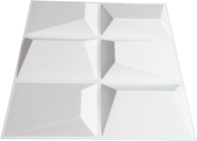 Art3d Decorative 3D PVC Wall Panel for Interior Décor, 12-Pack 19.7 x 19.7 in., 32 Square Feet, 3D Rectangle