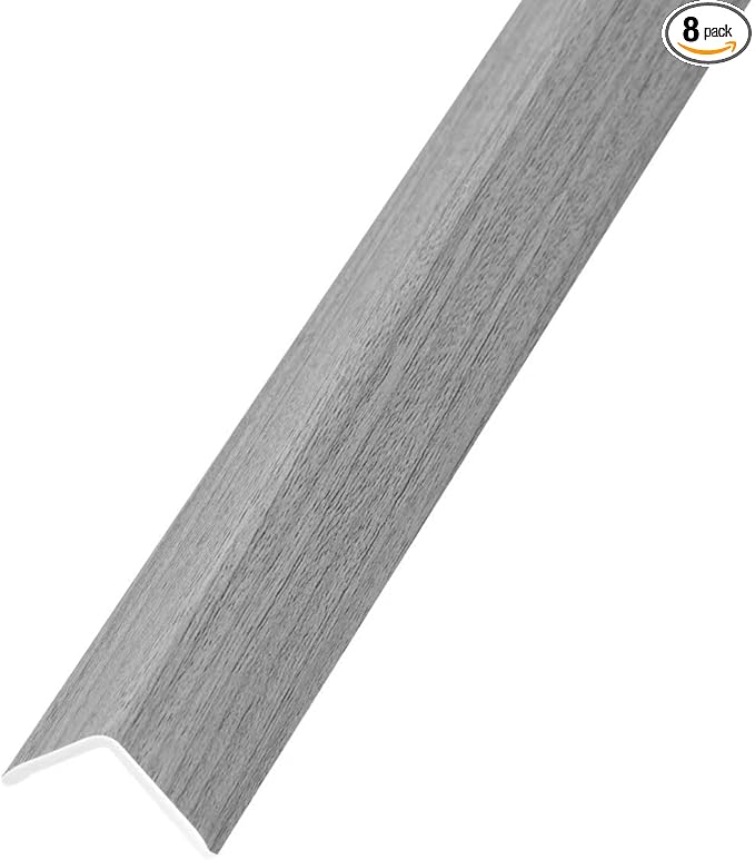 OUZUGIE 8-Pack 57 Inches, WPC Slat Wall Panel Trim,Corner Guard for High Grille (Grey)