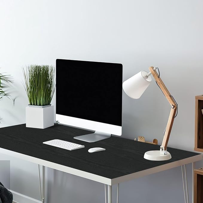 Arthome Peel and Stick Contact Paper Black Wood Wallpaper Self-Adhesive & Removable Vinyl Wall Paper for Countertop Furniture Kitchen, Easy to Clean, (35.4" x 120")