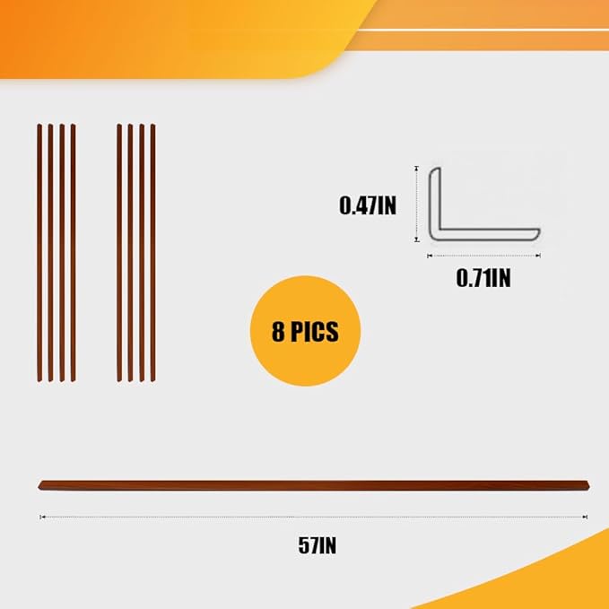 OUZUGIE 8-Pack 57 Inches, WPC Slat Wall Panel Trim,Corner Guard for Low Grille (Teak)