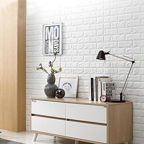 Art3d 11-Pack Peel and Stick 3D Wall Panels for Interior Wall Decor, White Brick Wallpaper, Covers 64 Sq.Ft