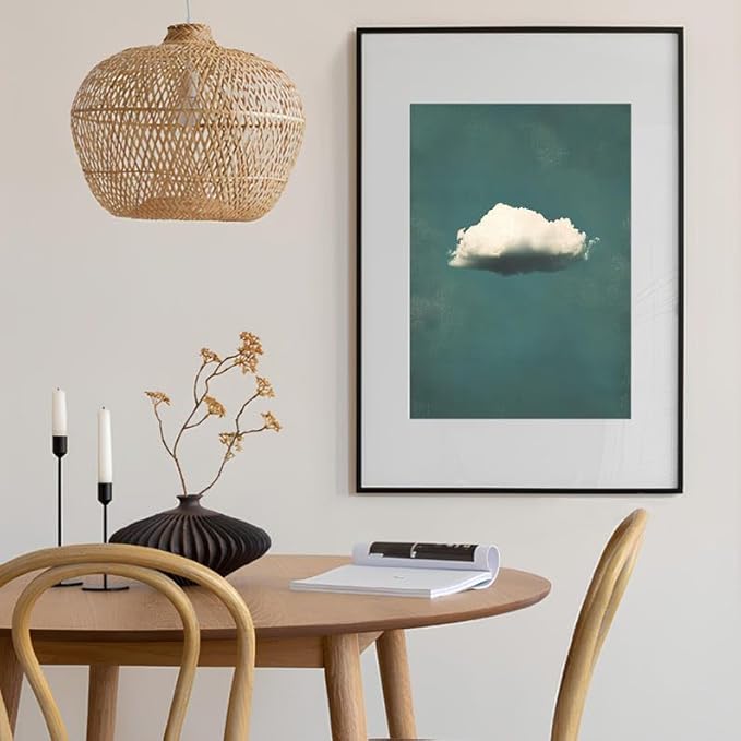 Minimalist Cloud Wall Art Print - Surreal Blue Sky Poster for Bedroom, Living Room, Office Decor - Calm Dreamy Aesthetic Artwork, Modern Nature Wall Decoration (Unframed) (16x24)