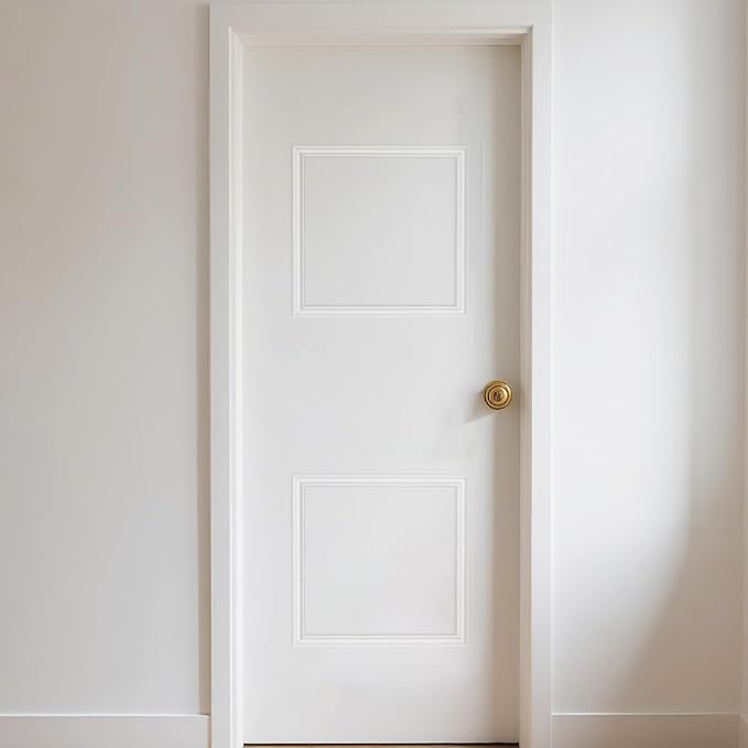 COUKIU Pre-Cut 2 Set Peel and Stick Door Molding Trim Kit, 20" x20" Premade Wainscoting Panels, Self Adhesive Wall Moulding Panel for Interior Walls Picture Frame