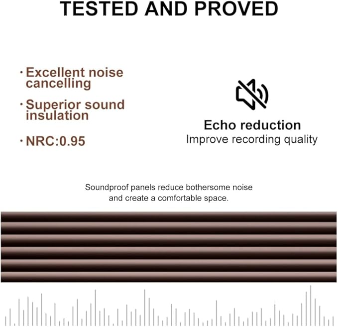 4PCS 3D Acoustic Slat Wall Panels Circle Design Fluted Textured Panel for Interior Wall Decor 118"x6" (Iced Mocha)