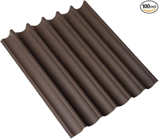 2PCS 3D Acoustic Slat Wall Panels Circle Design Fluted Textured Panel for Interior Wall Decor 118"x6" (Iced Mocha)