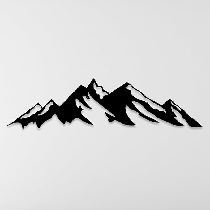Metal Mountain Wall Art, Mountain Iron Wall Sculpture, Wall Décor for Office, Living Room, Bedroom, Over Fireplace Decor, Modern Large Decor for Outdoor, Farmhouse Decorations, Nature Scene Art