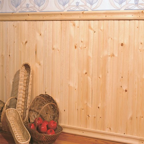 Allwood Beaded Knotty Pine Wainscot Kit, 18 Linear Feet of Wall Length
