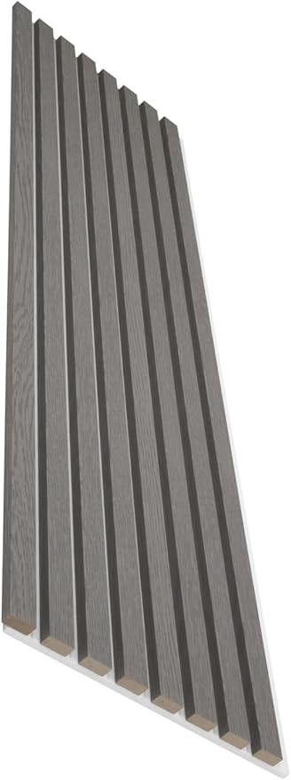 94" x 12.6" 3D Acoustic Slat Wood Wall Panels | Modern Sound-Dampening & Eco-Friendly Design (2-Piece Set) (Silverwood Gray)