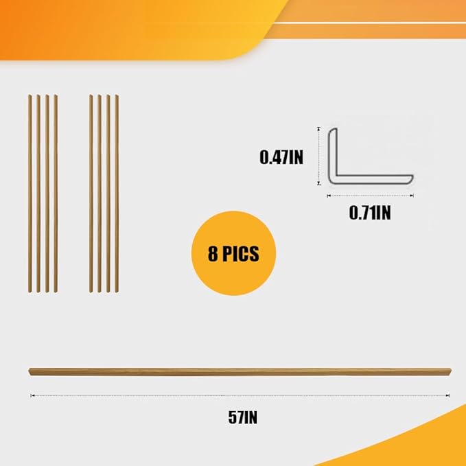 OUZUGIE 8-Pack 57 Inches, WPC Slat Wall Panel Trim,Corner Guard for Low Grille (Oak)
