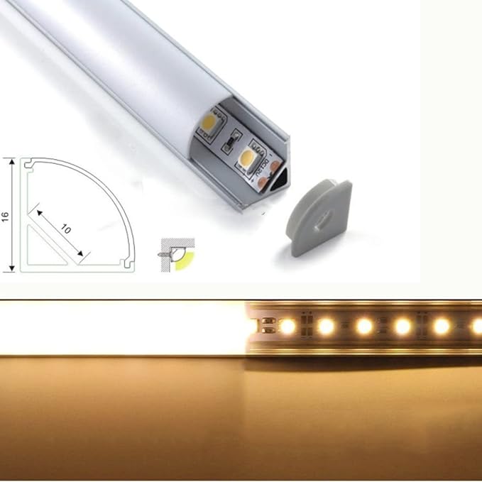 Cefrank V Shape Cabinet Lights, Warm White 4X 12 Inches V-Shape LED Light Bars - 1200lm 12W - Warm White 3000K