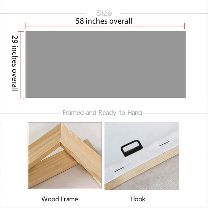 Arjun Cityscape Wall Art New York City Skyline Picture Modern Abstract Grey NYC Skyline City Painting Framed Artwork for Bedroom Living Room Home Office Decor, Extra Large 58"x29"