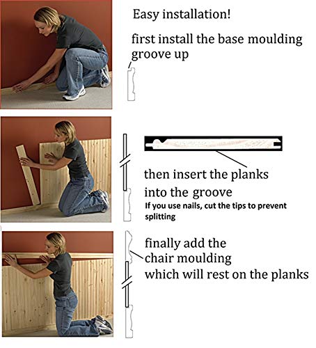 Allwood Beaded Knotty Pine Wainscot Kit, 18 Linear Feet of Wall Length