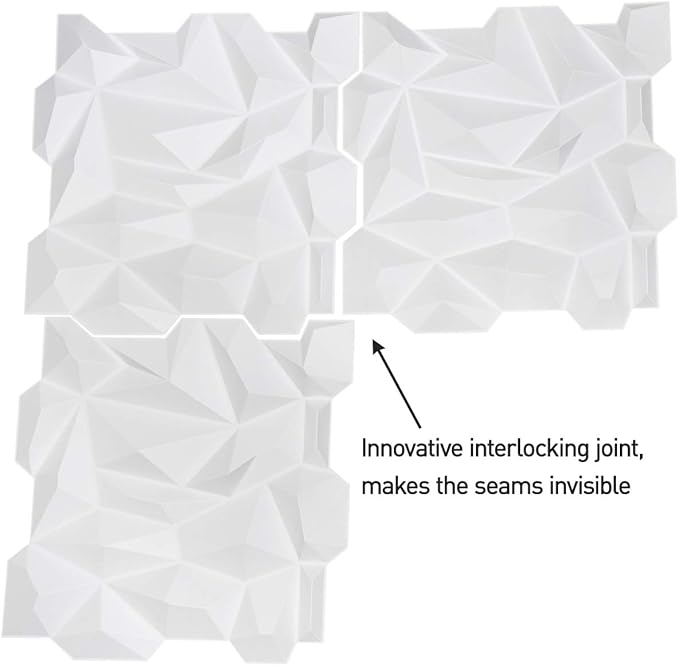 Art3d 19.7" x 19.7" (Pack Of 12) Wall Panel Marble, White