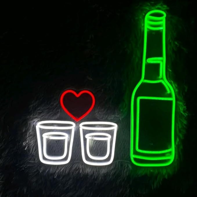 Korean Soju Neon Sign, Wall Decor - Custom Neon Light - Bar & Restaurant Decor - Size 17inches