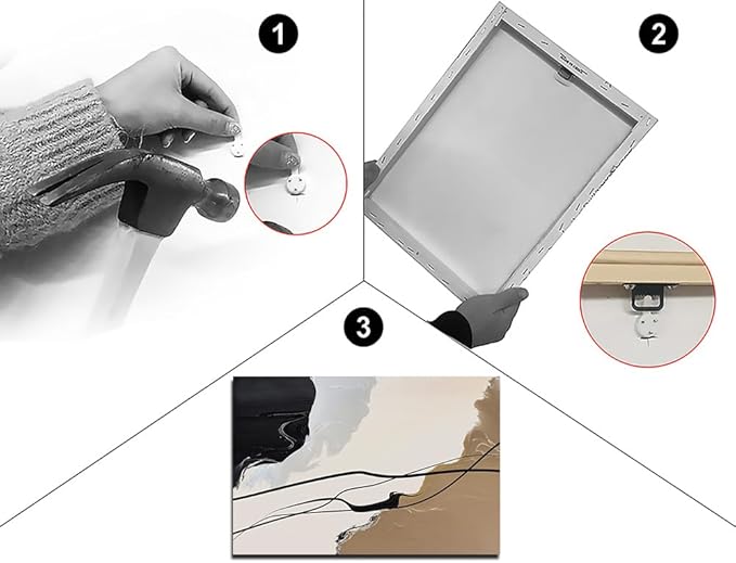 Brown and Beige Abstract Canvas Wall Art Decor Black Artwork for Living Room Contemporary Pictures Modern Art Print Painting for Kitchen Home Bedroom Decorations(24 x 36inch)