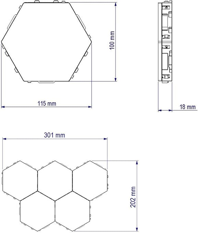 MODOAO Hexagonal Wall Light, Touch Sensitive Modular DIY Lights Geometry Splicing Hex LED Night Light for Living Room, Bedrooms, DIY Lovers, Gifts (3 PCS)