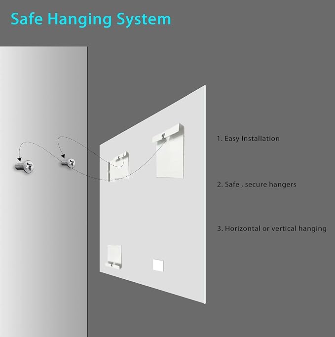 24x40 Inch Bathroom Mirror Frameless Beveled Edge Rectangle Wall Mirror Explosion Proof and Shatterproof Bathroom Vanity Mirror Wall Mounted Hang Firmly (Horizontal or Vertical)