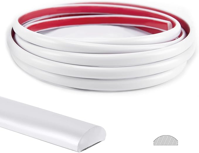 Art3d 10 Ft Peel and Stick Trim for Backsplash Tile Edge, Self-Adhesive Liner for Corner Decor in White,A17981WT