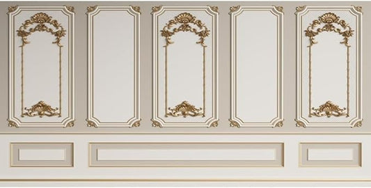 Leyiyi 20x10ft European Style Vintage Room Inside Backdrop European Frame Modern House Classic French Castle Cementery Wall Retro Style Photo Background Cowboy Kids Birthday Portrait Studio Props