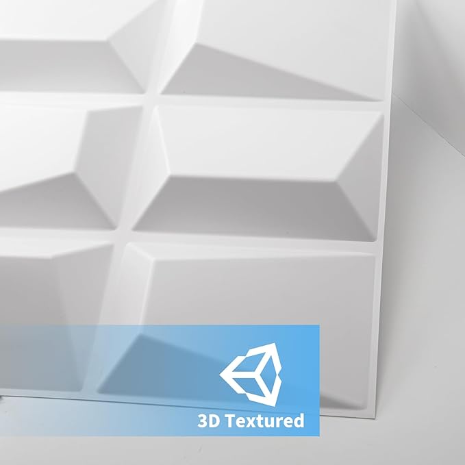 Art3d Decorative 3D Wall Panel, 32 Sq.FT PVC Interior Wall Decor for Living Room, Bedroom, Lobby, Office, Shopping Mall, White