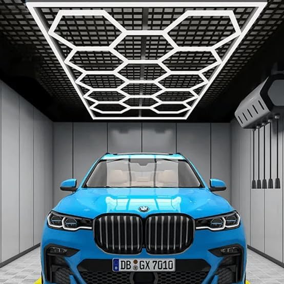 LEDMyplace Hexagon Garage Light Higher Brightness 534W 69420 Lumens Hexagon Led Garage Light with Rectangle Frame 6500K for Garage, Basement, Warehouse, Auto Beauty Shop, Car Detailing Shop