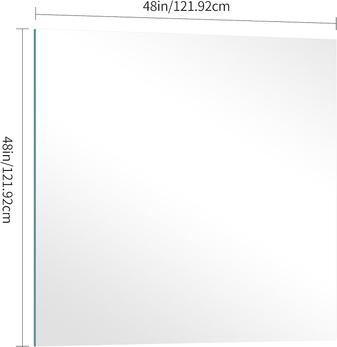 KOCUUY Large Frameless Mirror, 48x48 Inch Square Bathroom Vanity Mirror for Over Sink, Upgraded Shatterproof Unframed Design for Bedroom, Living Room, Entryway