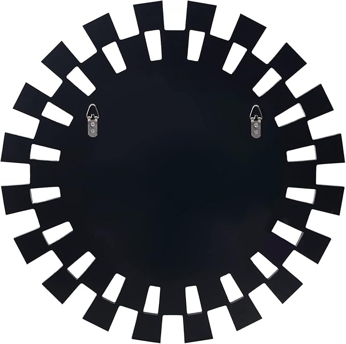 BST FURNH Sunburst Wall Mirror, 24 Inches Decorative Round Frameless Mirror for Living Room