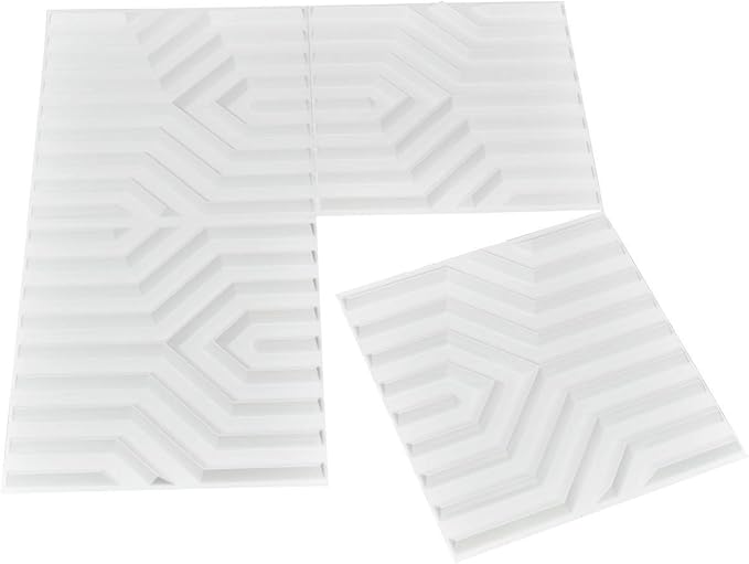 Art3d 19.7" x 19.7" (Pack Of 12) Wall Panel Stripes , White