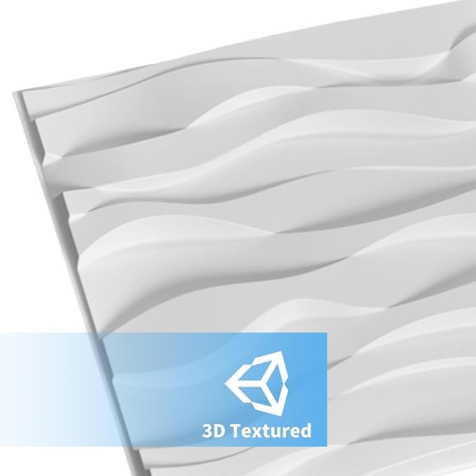 Art3d Decorative 3D Wall Panel, 32 Sq.FT PVC Interior Wall Decor for Living Room, Bedroom, Lobby, Office, Shopping Mall, White