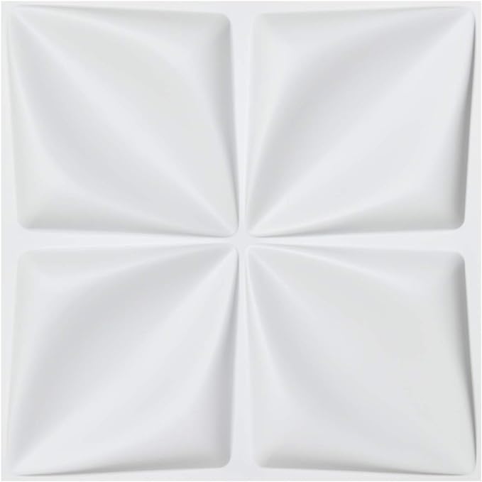 Art3d White 3D Wall Panel PVC Flower Design Cover 3 Sq Meter, for Interior Wall Decor in Living Room, Bedroom, Lobby, Office, Shopping Mall