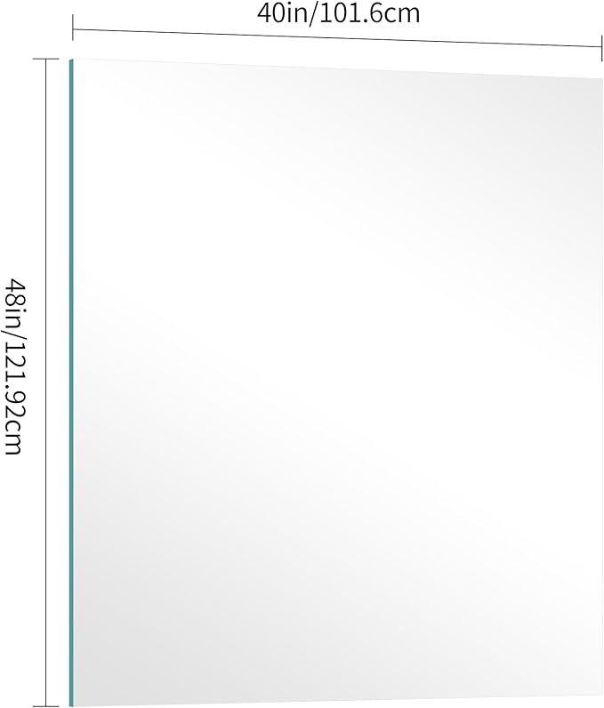 KOCUUY Large Frameless Mirror, 40x48 Inch Square Bathroom Vanity Mirror for Over Sink, Upgraded Shatterproof Unframed Design for Bedroom, Living Room, Entryway