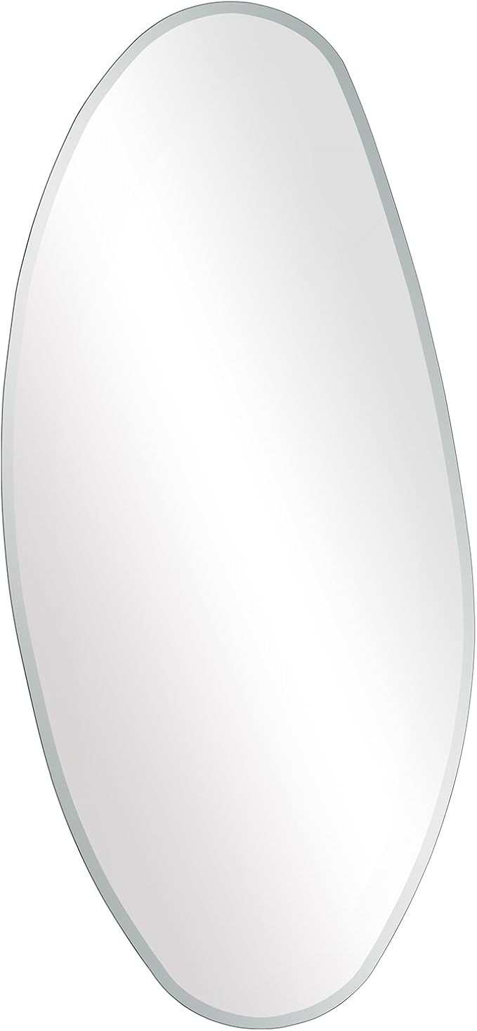 BST FURNH Water Drop Mirror 47x23 Inch - Full Length Frameless Mirror, Unique Irregular Design for Bedroom & Bathroom