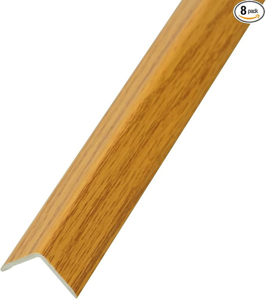 OUZUGIE 8-Pack 57 Inches, WPC Slat Wall Panel Trim,Corner Guard for High Grille (Oak)