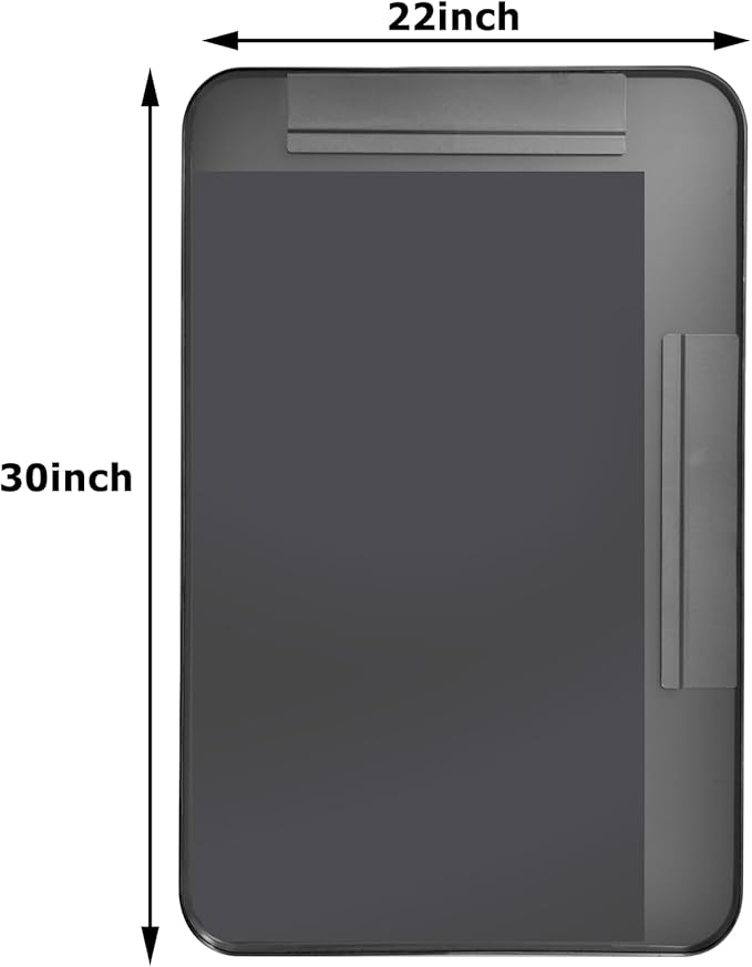 30"x22" Black Bathroom Mirror - Modern Mirror for Wall with Rounded Corners，Bathroom Mirrors for Vanity, Aluminum Alloy Framed Mirror Portrait or Landscape Hang, Rectangle Mirrors for Bedroom