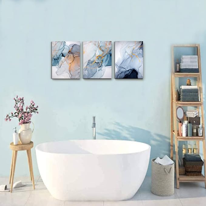 Canvas Wall Art For Living Room Abstract Wall Decor For Bedroom Modern Office Wall Decorations Ink Paintings Fashion Abstract Pictures Artwork Bathroom Canvas Art Prints Kitchen Home Decor 3 Piece