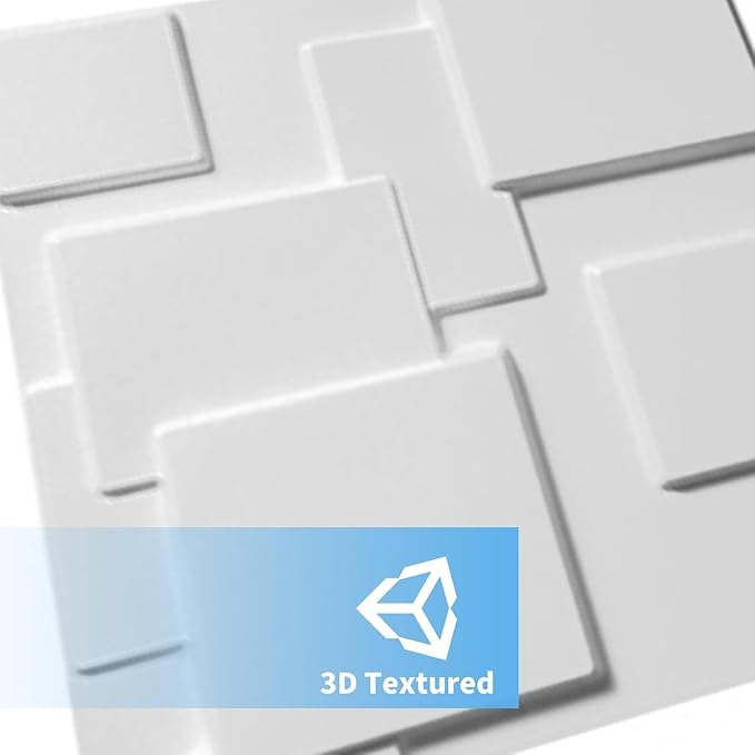 Art3d Decorative 3D Wall Panel, 32 Sq.FT PVC Interior Wall Decor for Living Room, Bedroom, Lobby, Office, Shopping Mall, White