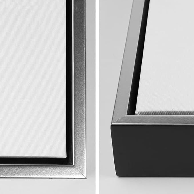 CANVAS ON DEMAND Evening in Paris Silver Float Framed Canvas Wall Art Print by Marilyn Hageman, Traditional, Home Decor, Street Scene Artwork, Nature Artwork, 24" x36in