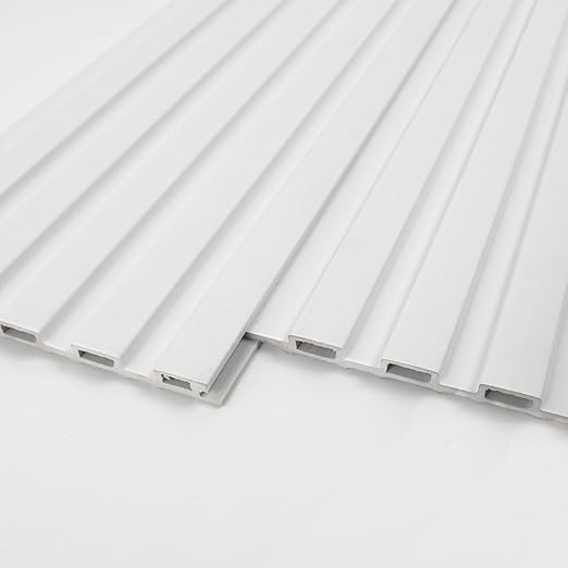 Art3d WPC Wainscoting Panels, 16-Pack 48 x 6 Inch 3D Wall Accents for Interior Wall Decor, Living Room, Bedroom, White