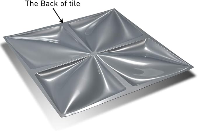 Art3d Matt Grey Silver 3D Wall Panel PVC Flower Design Cover 3 Sq Meter, for Interior Wall Decor in Living Room,Bedroom,Lobby,Office,Shopping Mall