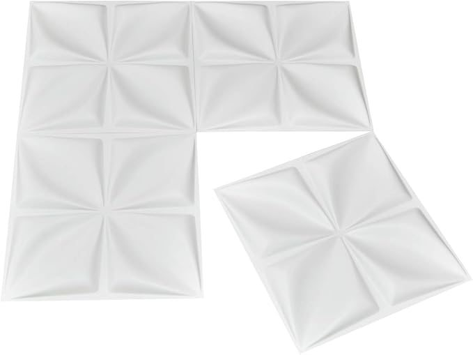Art3d White 3D Wall Panel PVC Flower Design Cover 3 Sq Meter, for Interior Wall Decor in Living Room, Bedroom, Lobby, Office, Shopping Mall