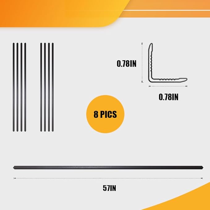 OUZUGIE 8-Pack 57 Inches, WPC Slat Wall Panel Trim,Corner Guard for High Grille (Black)