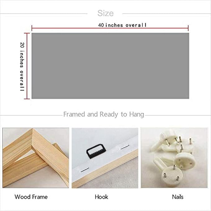 Arjun Cityscape Wall Art New York City Canvas for Living Room Painting Brooklyn Bridge Manhattan Bedroom Wall Art for Men Modern Blue Picture Grey Artwork Large Framed Home Office Wall Decor 40"x20"