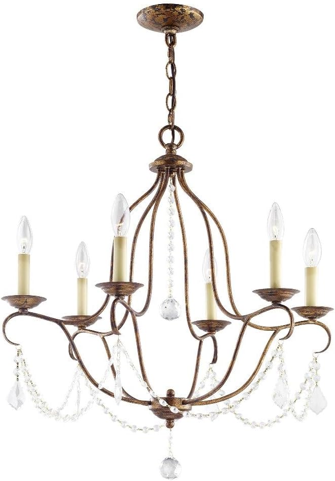 Livex Lighting 6426-71 Chesterfield Chandelier, 25"L x 25"W x 26"H, Venetian Golden Bronze