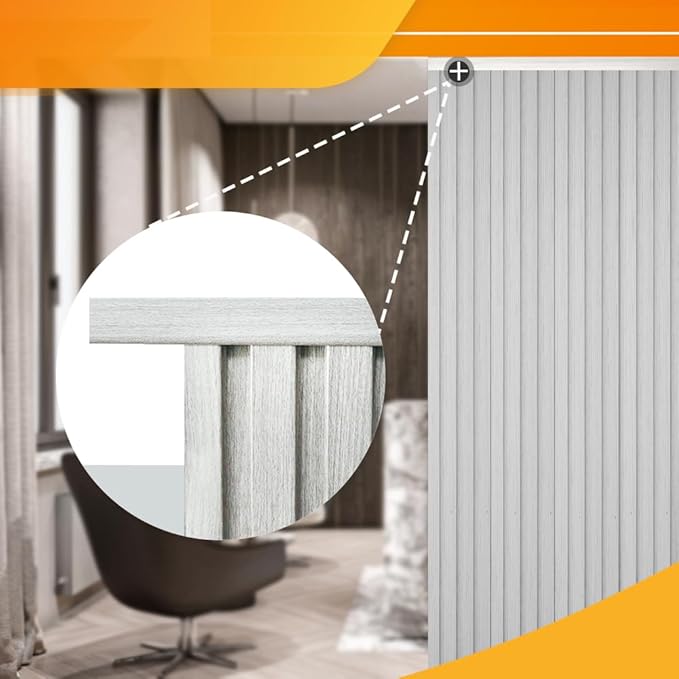 OUZUGIE 8-Pack 57 Inches, WPC Slat Wall Panel Trim,Corner Guard for Low Grille (Grey)