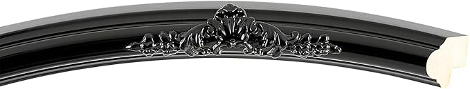 OVALCREST Oval Beveled Wall Mirror for Home Decor - Contessa Style - Gloss Black - 26" x 20"