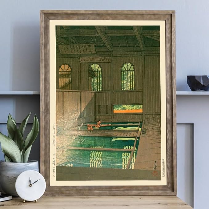Kawase Hasui Woodblock Poster, Vintage Japanese Zen Art Print, Japandi Interior Wall Decor, Calming Ukiyo-e Inspired Boho Artwork (Unframed) (12x18)