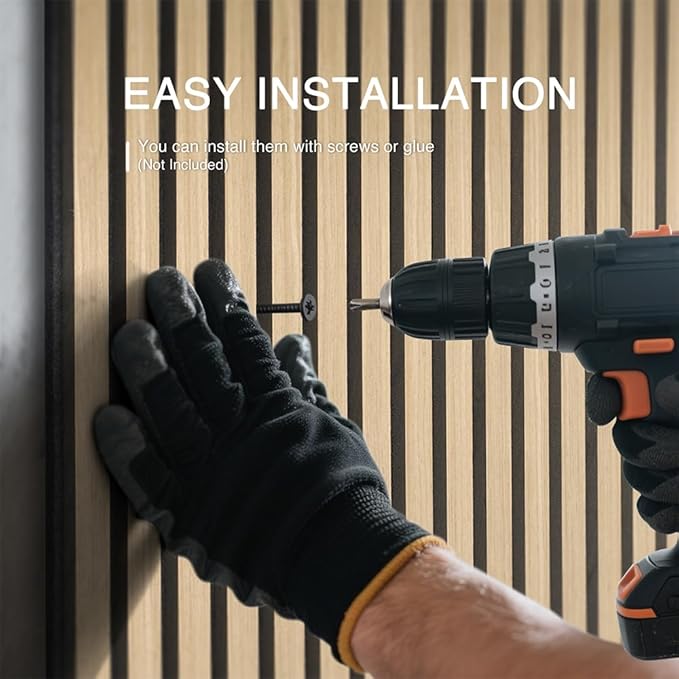 2-Pack Wood Slat Wall Panel 47.2"x23.6" (15.5 sq ft)|Soundproof and Acoustic Wall Panels for Interior Decor|Wood Panels for Wall and Ceiling for Office,Home Theater & Living Room Oak#13