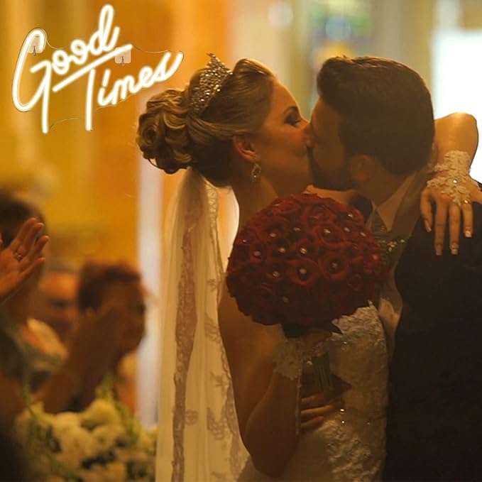 Looklight Good Times Neon Sign,Led Signs Neon Light for Wall,Neon Signs for Wall Decor,USB Powered Led Neon Signs for Wedding,Home Wall Decor Birthday Party,Bedroom Decor,Game Room Decor