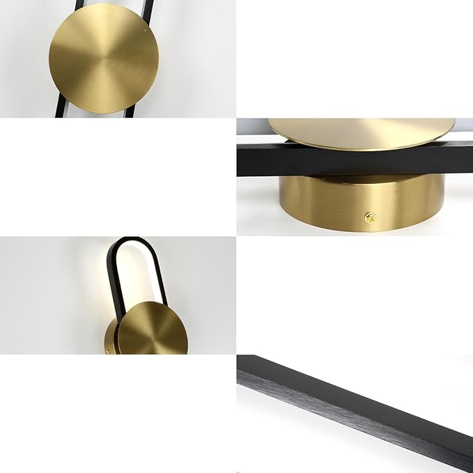 Modern Wall Sconce Dimmable 3000K/4000K/6000K LED Wall Light Fixture, Hardwired Wall Lamp for Living Room, Dining Room, Bedroom, Hallway, Lobby, Entryway (Brushed Black, 43.3inch/H110cm)