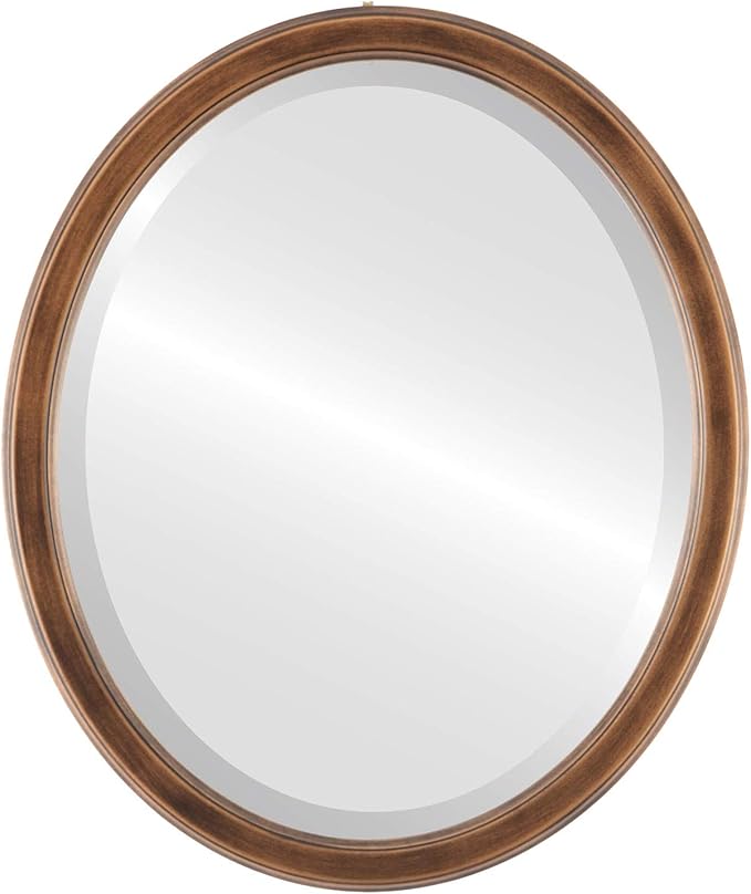 OVALCREST Oval Beveled Wall Mirror for Home Decor - Toronto Style - Sunset Gold - 18" x 14"